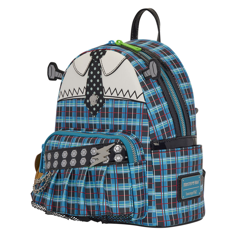 Mochila Loungefly de Frankie Monster High con estampado de cuadros azul - 2