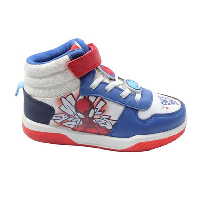 Deportiva alta de Spiderman Marvel azul, roja y blanca con luces