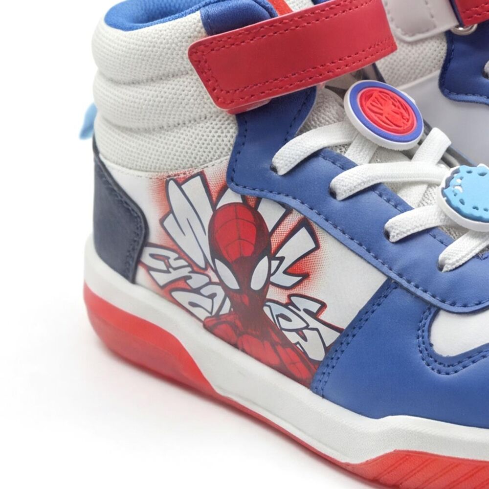Deportiva alta de Spiderman Marvel azul, roja y blanca con luces - 4