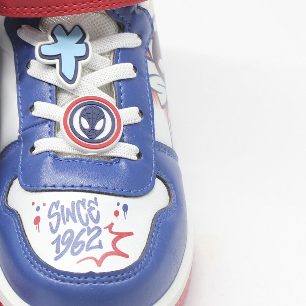 Deportiva alta de Spiderman Marvel azul, roja y blanca con luces - 5