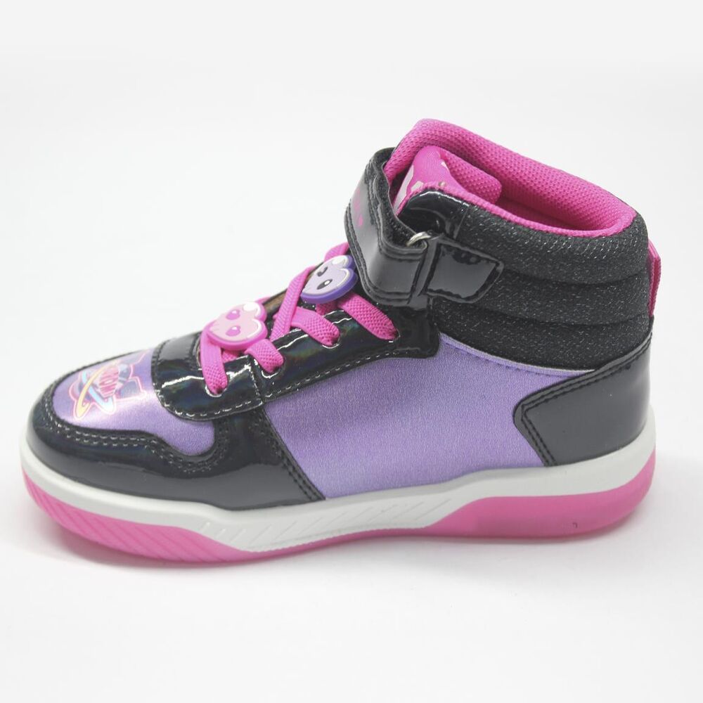 Deportivas altas Kuromi Hello Kitty negras y fucsias con luces - 2