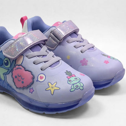 Deportivas lavanda de Stitch Disney con luces, velcro y suela azul - 4