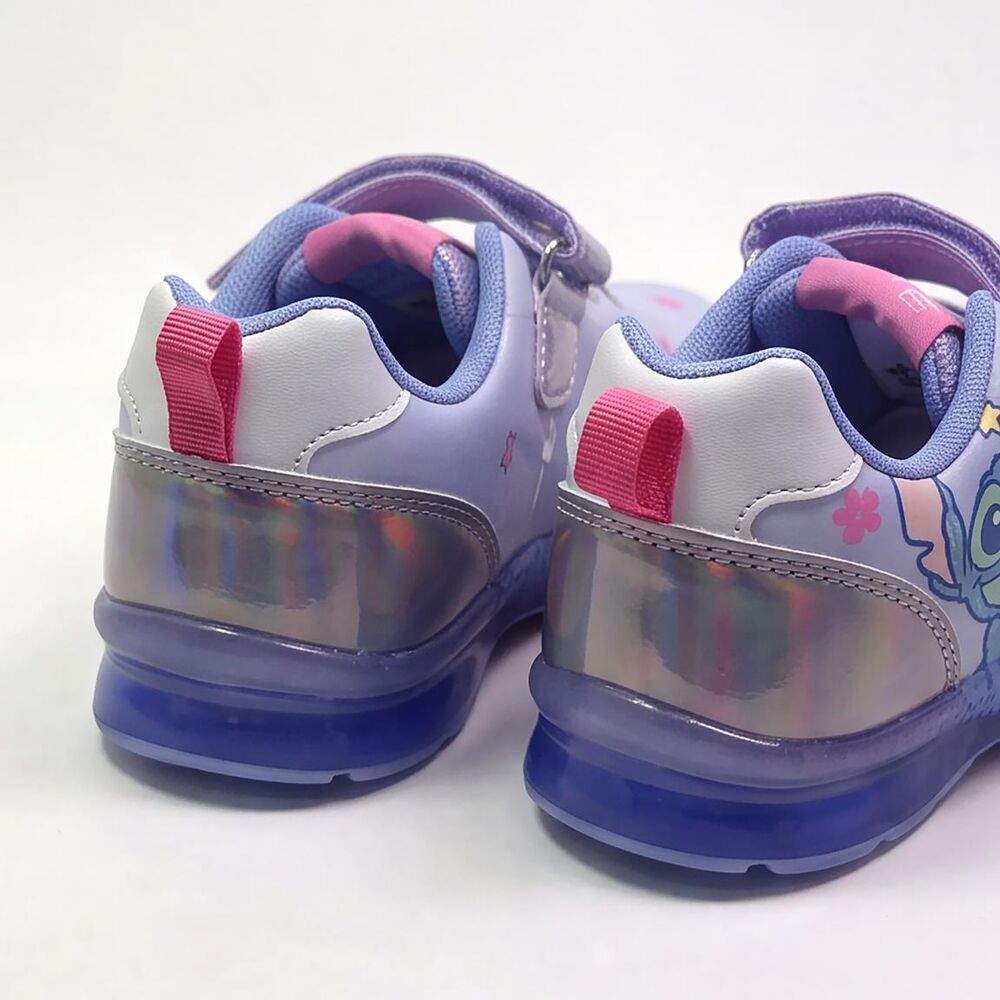 Deportivas lavanda de Stitch Disney con luces, velcro y suela azul - 5