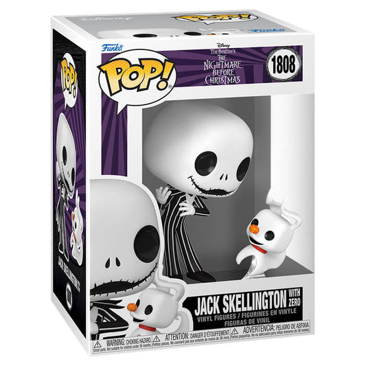 Funko POP! de Jack Skellington con Zero en caja regalo