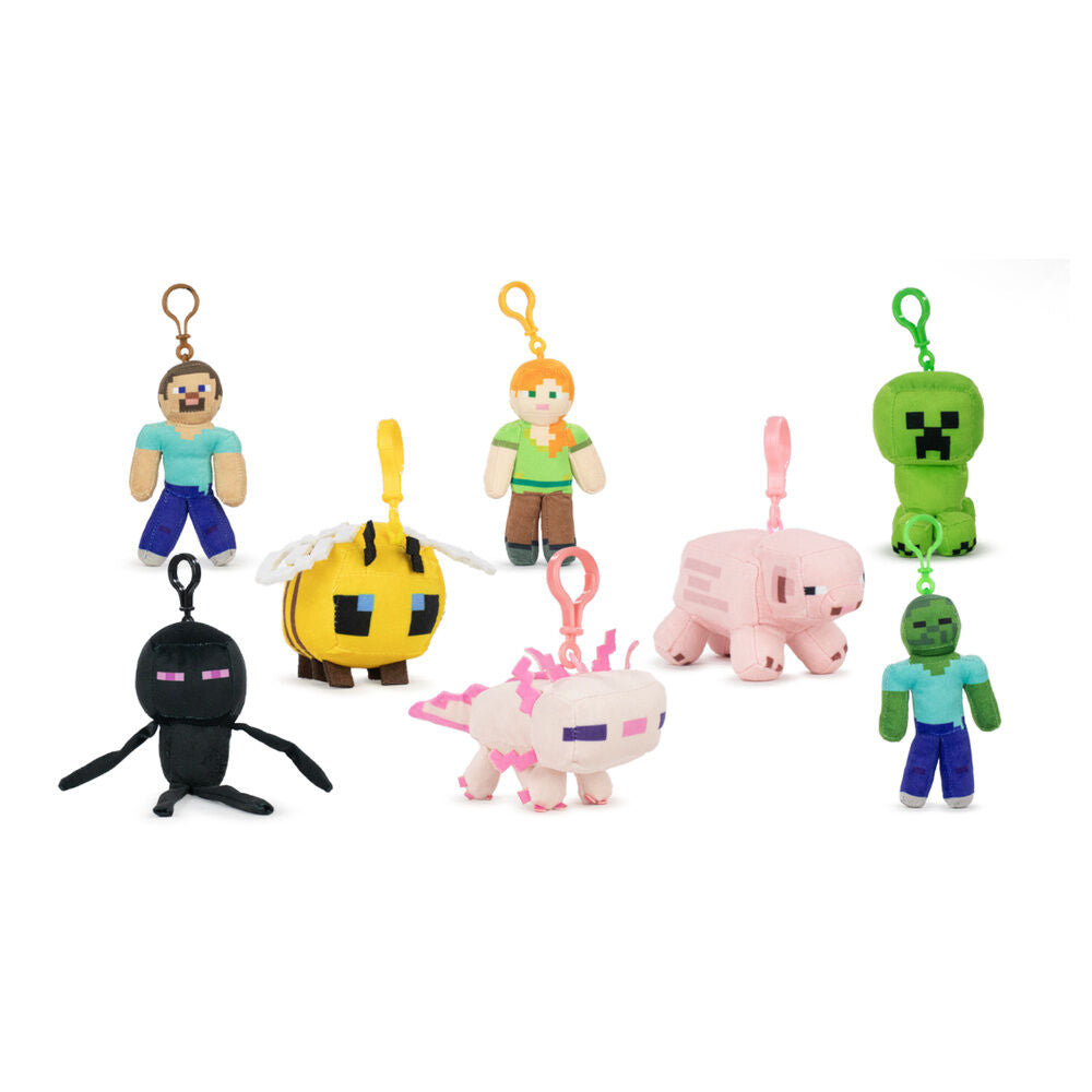 Llaveros de peluche Minecraft de 12 cm en modelos surtidos