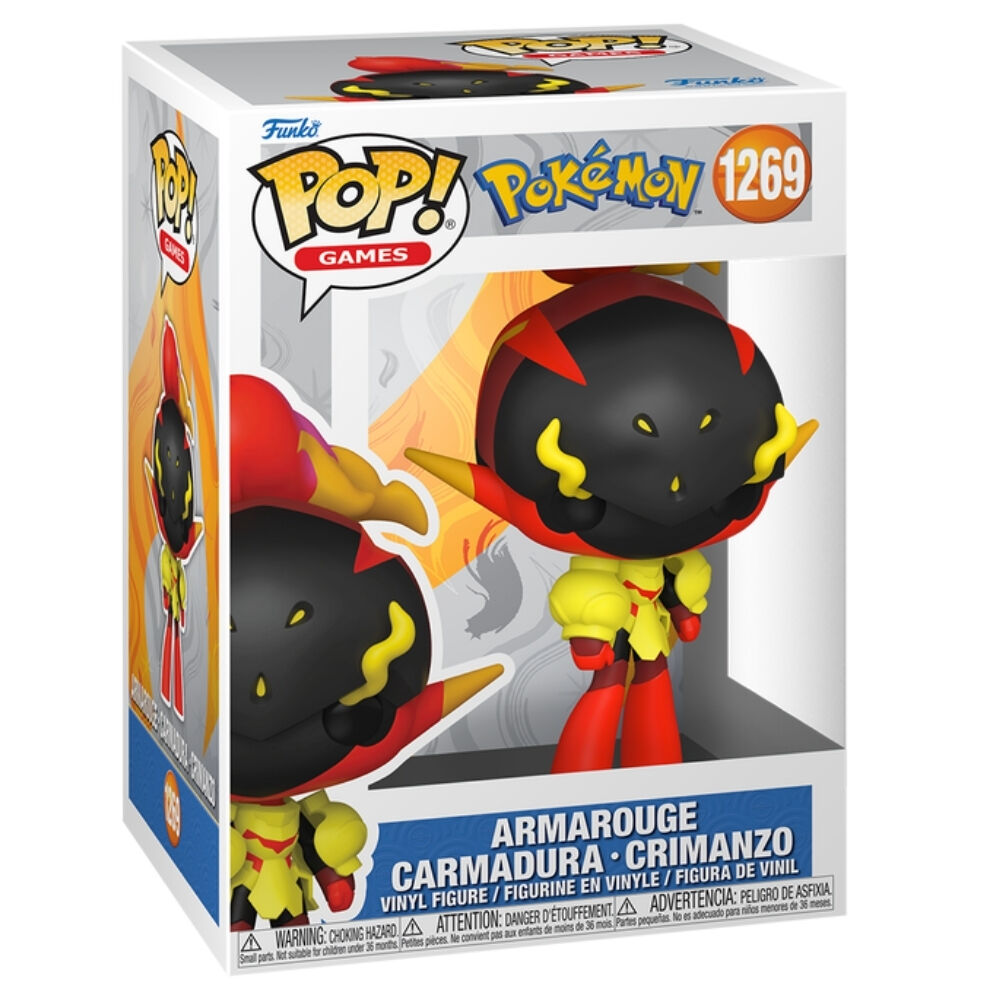 Figura Funko POP! Pokémon Armarouge Carmadura Crimanzo en caja