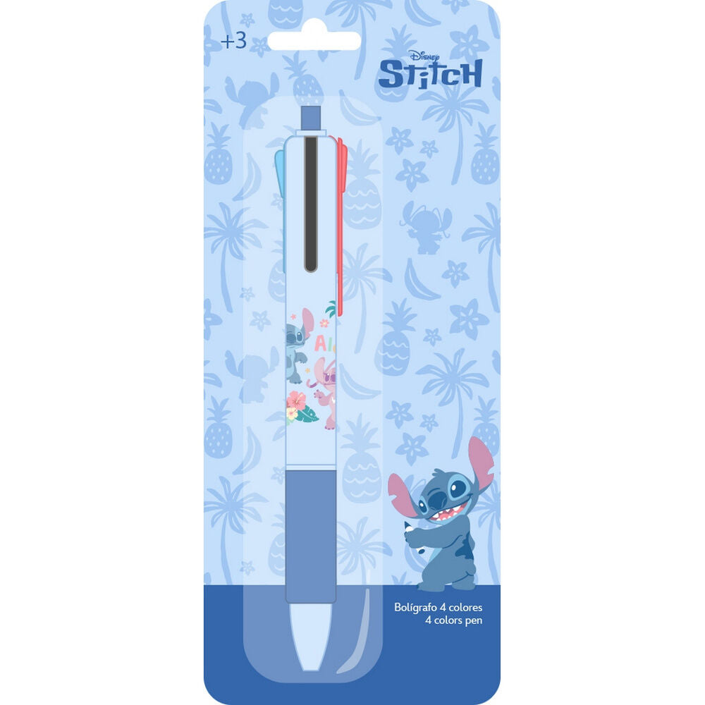 Bolígrafo de 4 colores Stitch Disney azul