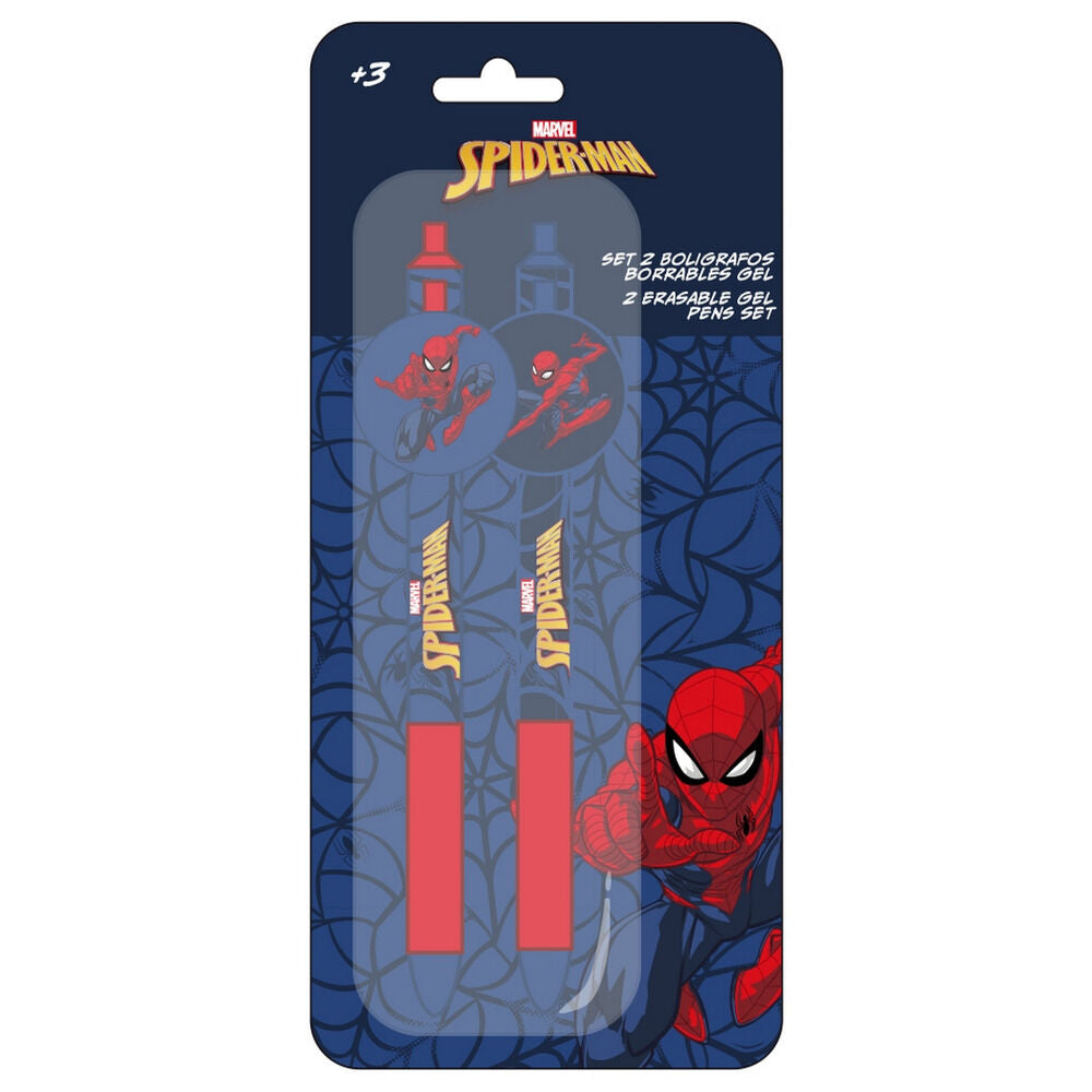 Blíster con dos bolígrafos borrables de Spider-Man Marvel