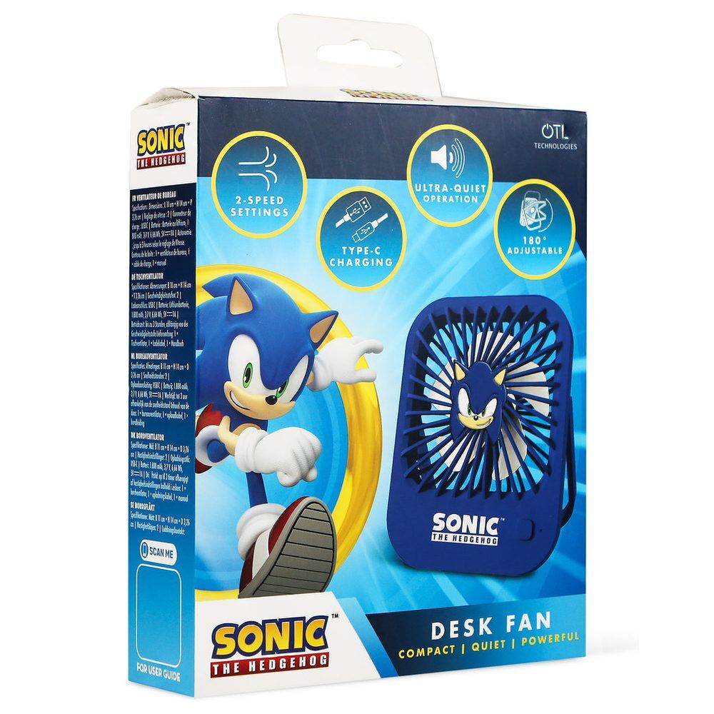 Ventilador de escritorio azul de Sonic The Hedgehog - 2