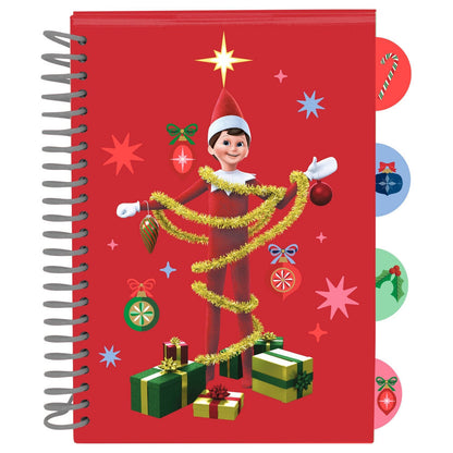 Cuaderno A5 rojo SAFTA Elf on the Shelf con espiral y separadores