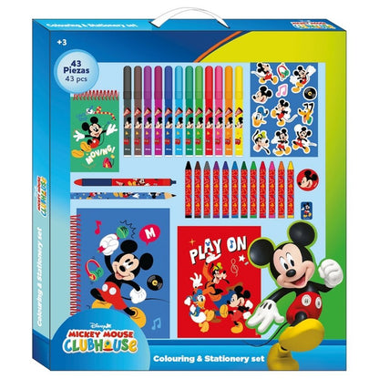 Set de actividades Mickey Disney con ceras, rotuladores, cuadernos y pegatinas