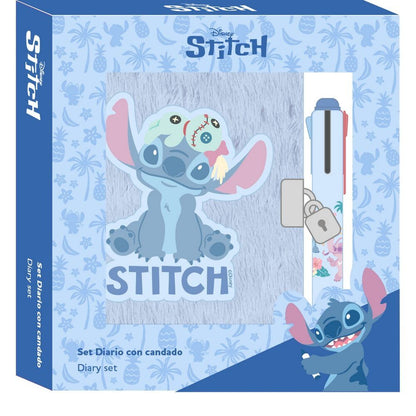 Diario con candado Stitch Disney y bolígrafo multicolor