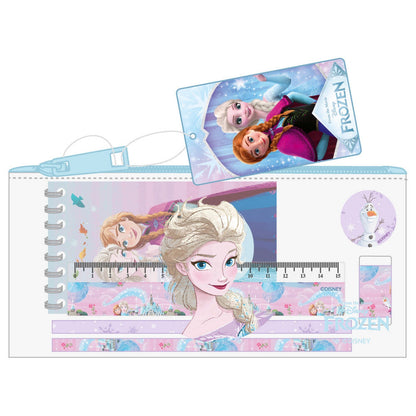 Portatodo transparente Frozen Disney SAFTA con regla y material escolar