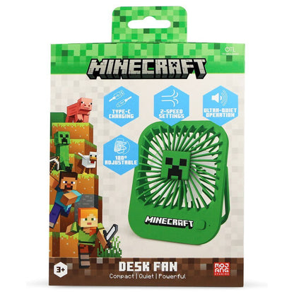 Ventilador de escritorio verde Minecraft con diseño de Creeper - 2