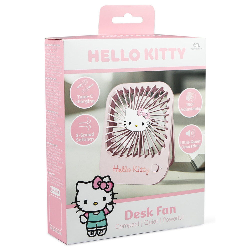 Ventilador de escritorio rosa Hello Kitty con orientación ajustable - 2