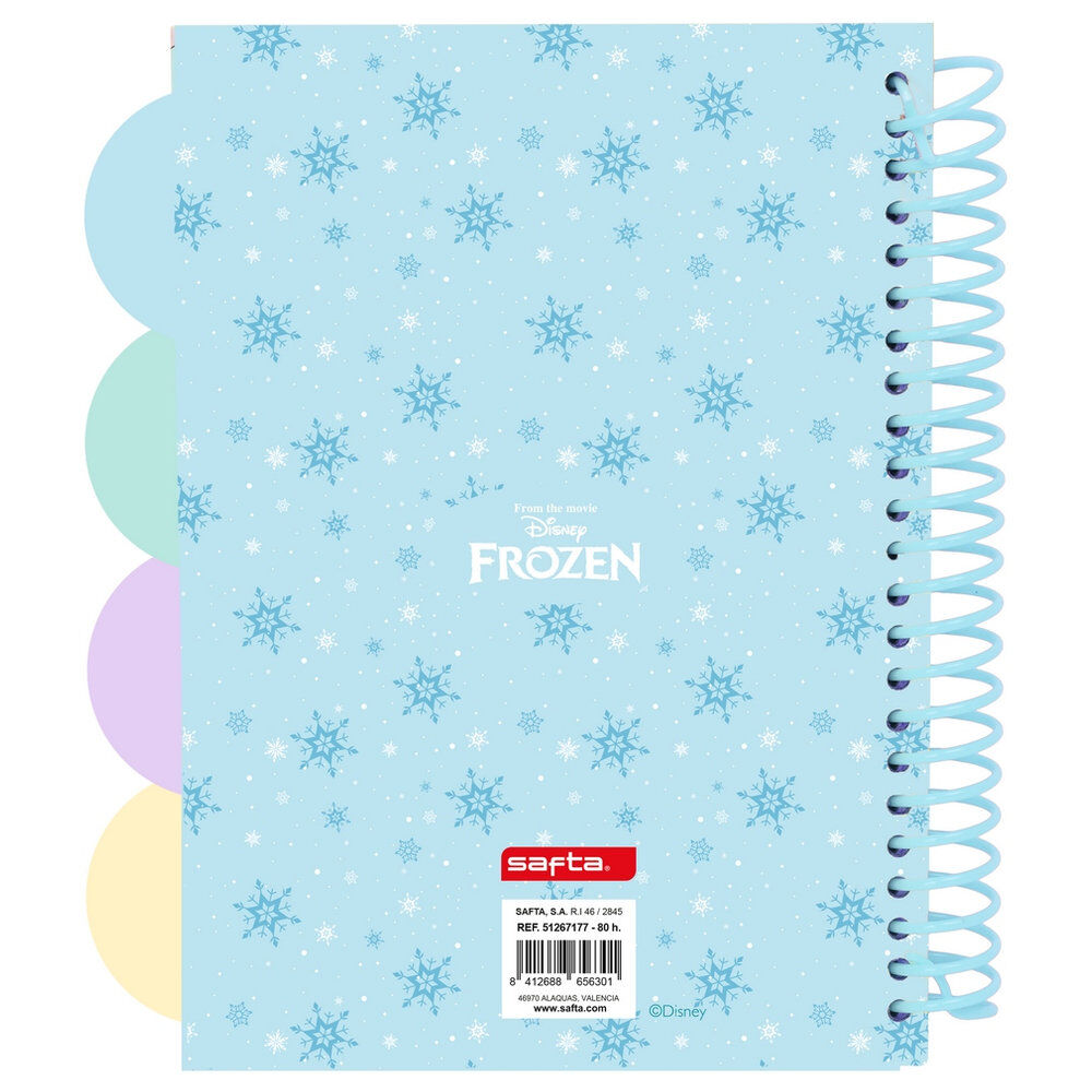 Cuaderno A5 Frozen Disney con Elsa y Anna, tapas azules y separadores - 2