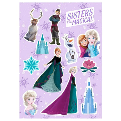 Set de 12 pegatinas Frozen Disney con Elsa, Anna, Olaf y motivos de hielo - 2