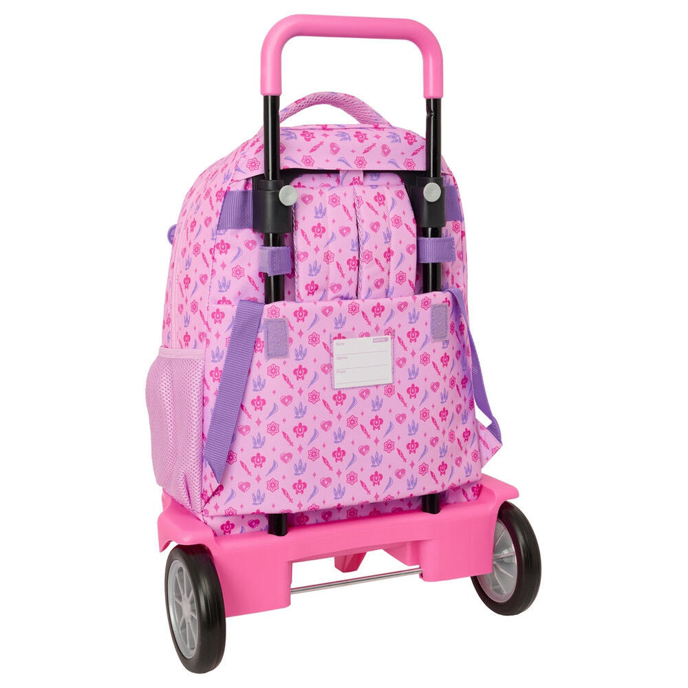 Trolley mochila rosa Safta Kpop Demon Hunters con carro y ruedas - 2
