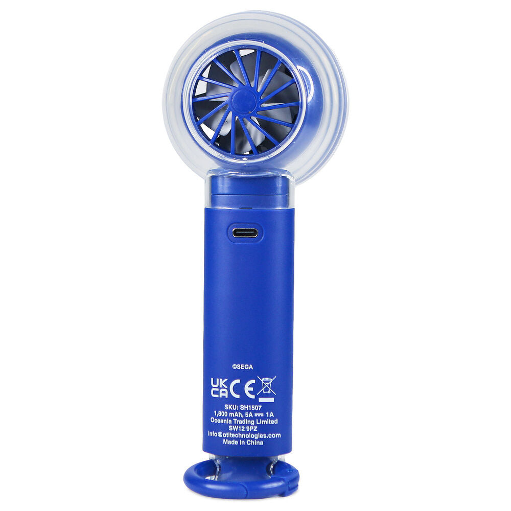 Mini ventilador de mano azul Sonic The Hedgehog recargable - 5