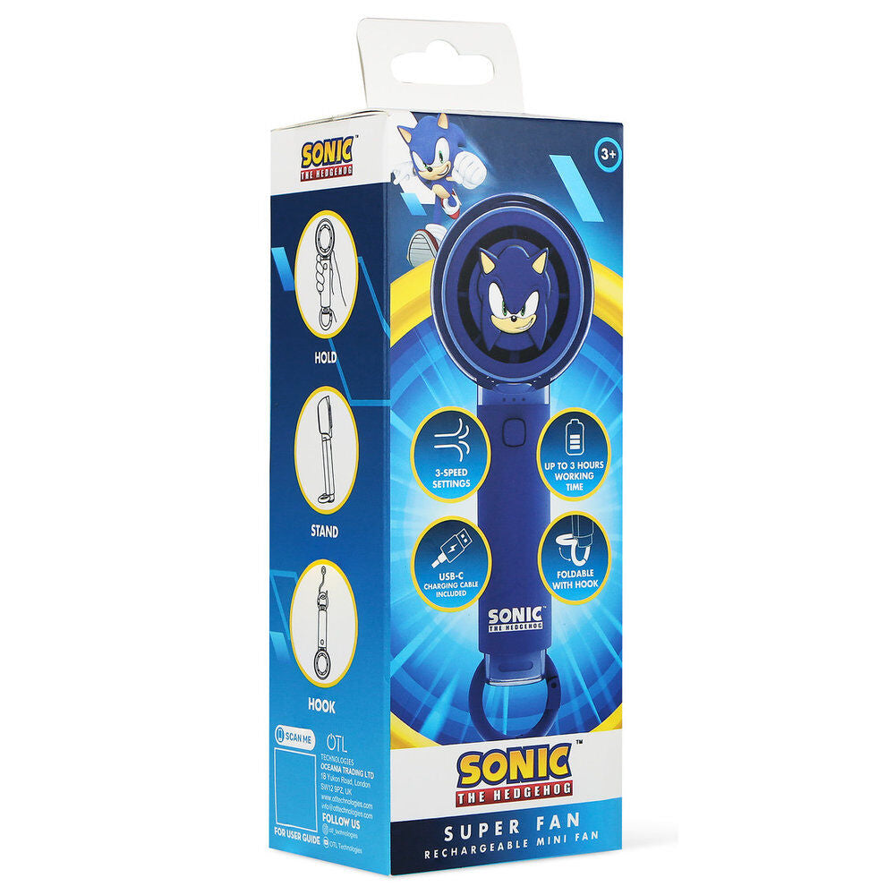 Mini ventilador de mano azul Sonic The Hedgehog recargable - 7