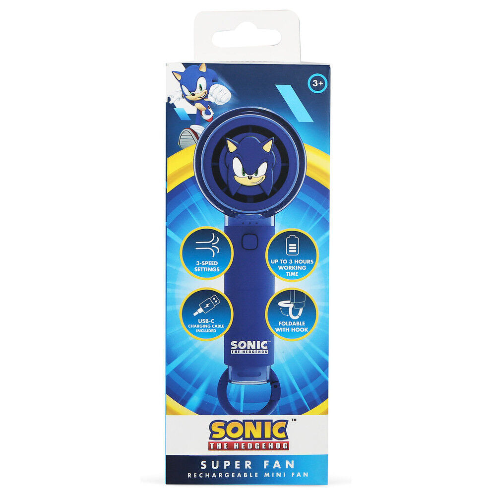Mini ventilador de mano azul Sonic The Hedgehog recargable - 9