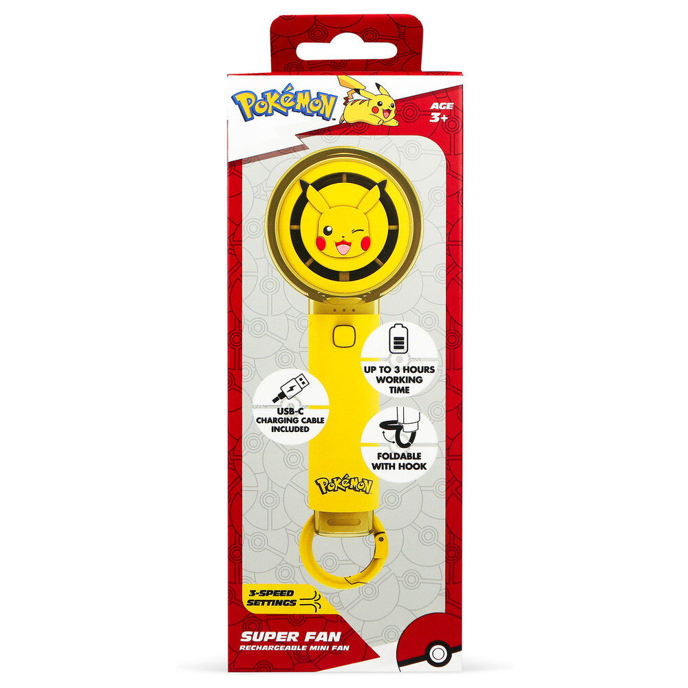 Ventilador portátil amarillo de Pikachu Pokémon con cable USB-C - 3