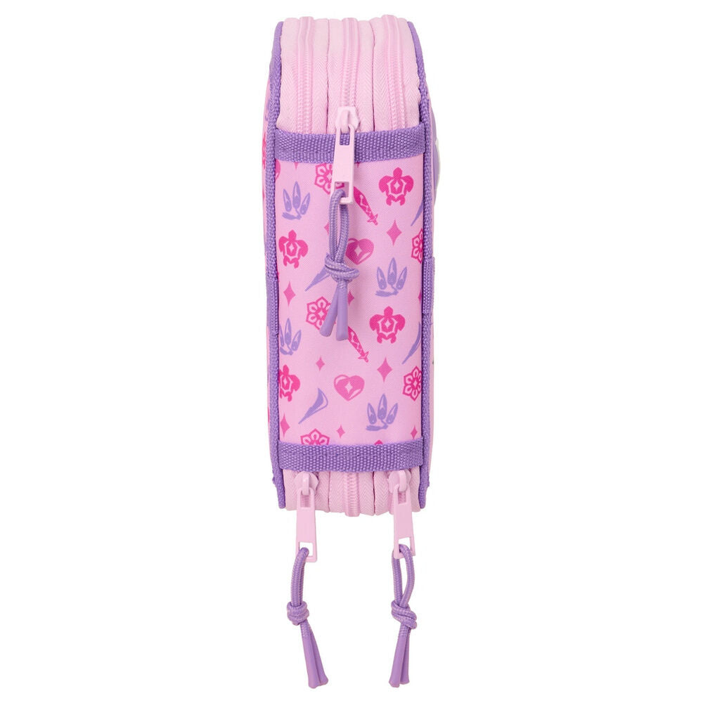 Plumier triple rosa y lila Kpop Demon Hunters con 37 piezas - 3