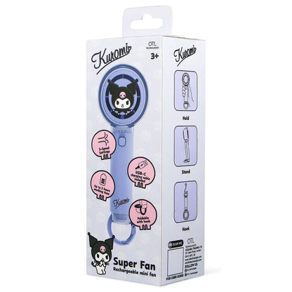 Ventilador de mano lila Kuromi recargable con carga USB-C - 3