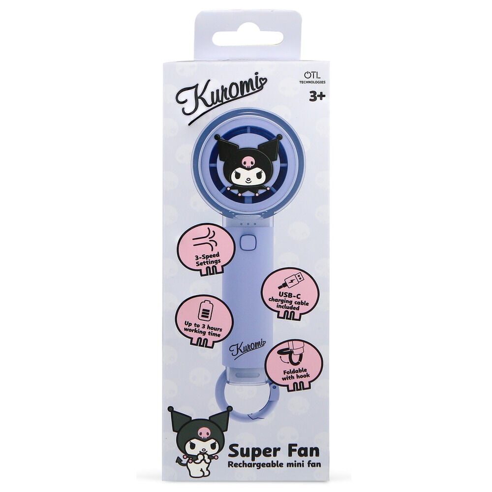 Ventilador de mano lila Kuromi recargable con carga USB-C - 4