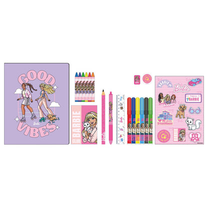 Set de actividades Barbie de 31 piezas con ceras, rotuladores y bloc para colorear - 2