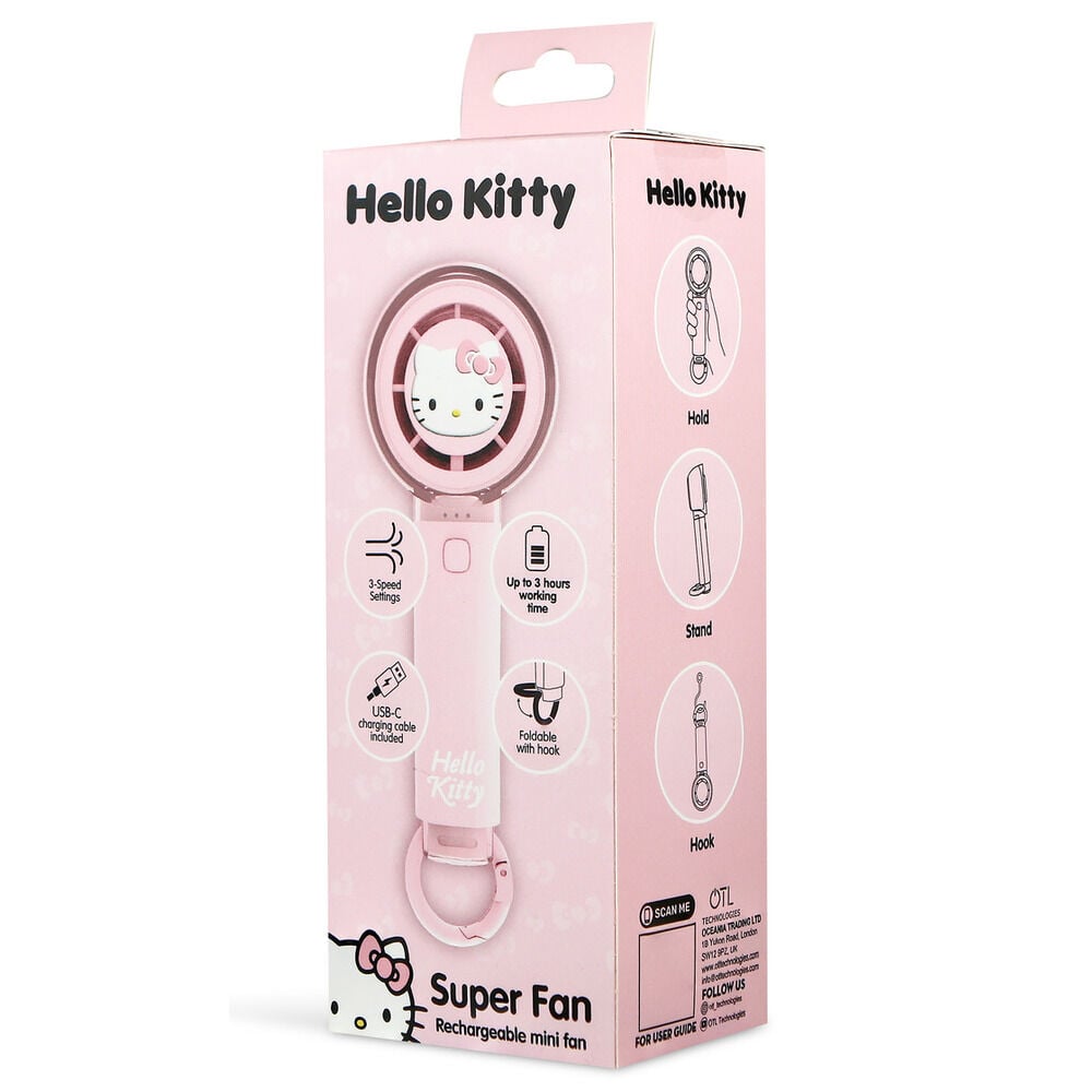 Mini ventilador de mano rosa Hello Kitty - 4