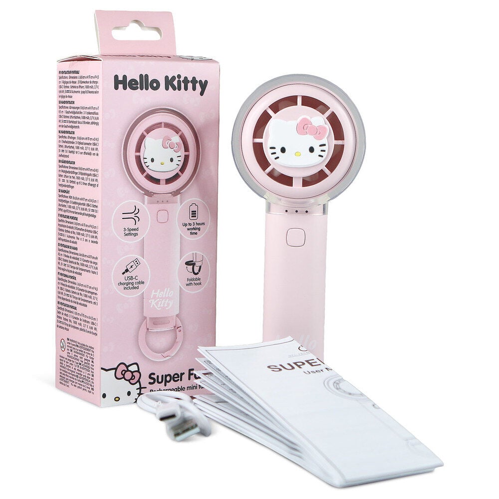 Mini ventilador de mano rosa Hello Kitty