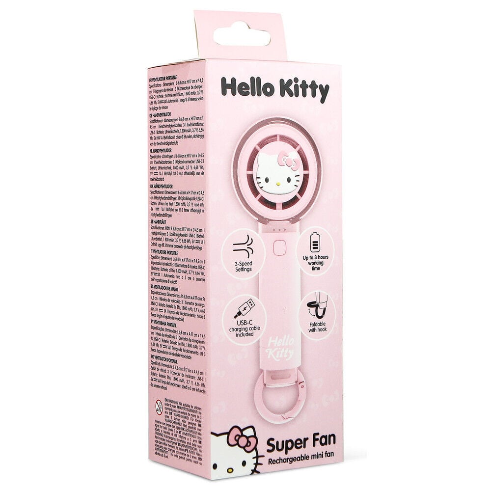 Mini ventilador de mano rosa Hello Kitty - 9