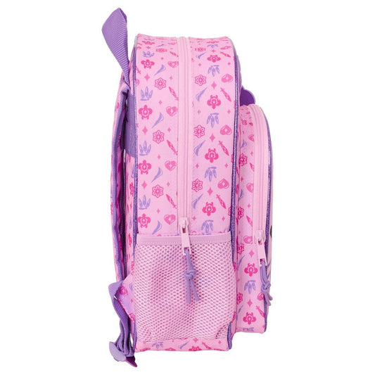 Mochila rosa y morada Kpop Demon Hunters con personajes en el frontal - 3
