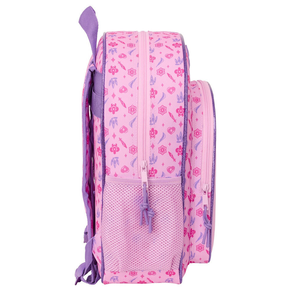 Mochila rosa Kpop Demon Hunters de 38 cm con bolsillo frontal - 3