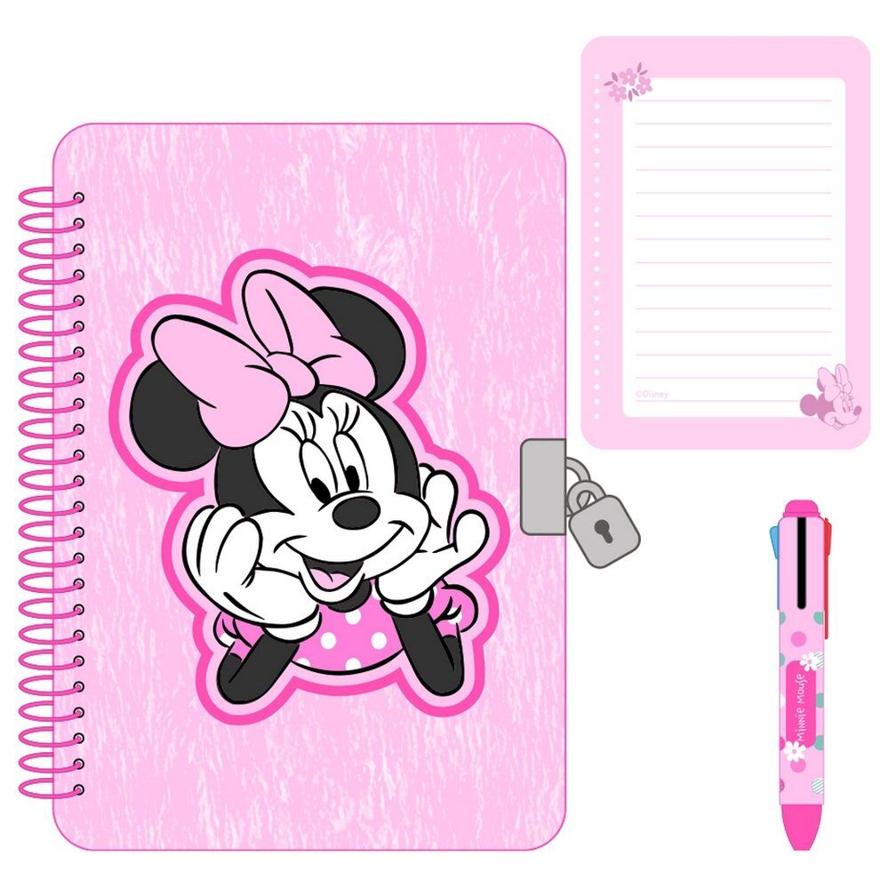 Diario con candado y bolígrafo Minty Minnie Disney de SAFTA - 2