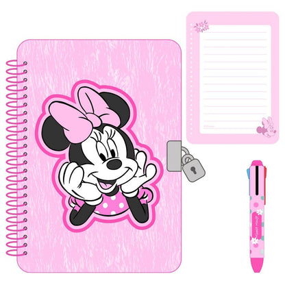 Diario con candado y bolígrafo Minty Minnie Disney de SAFTA - 2