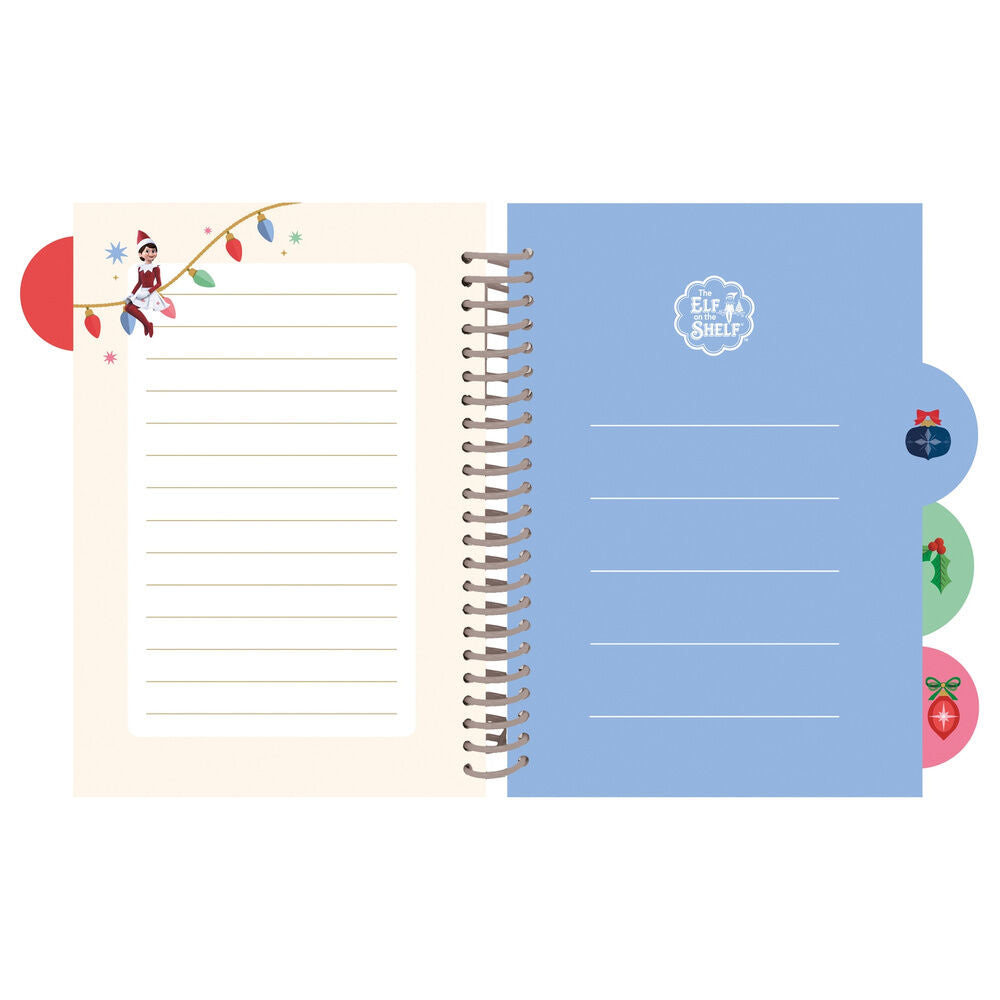 Cuaderno A5 rojo SAFTA Elf on the Shelf con espiral y separadores - 3