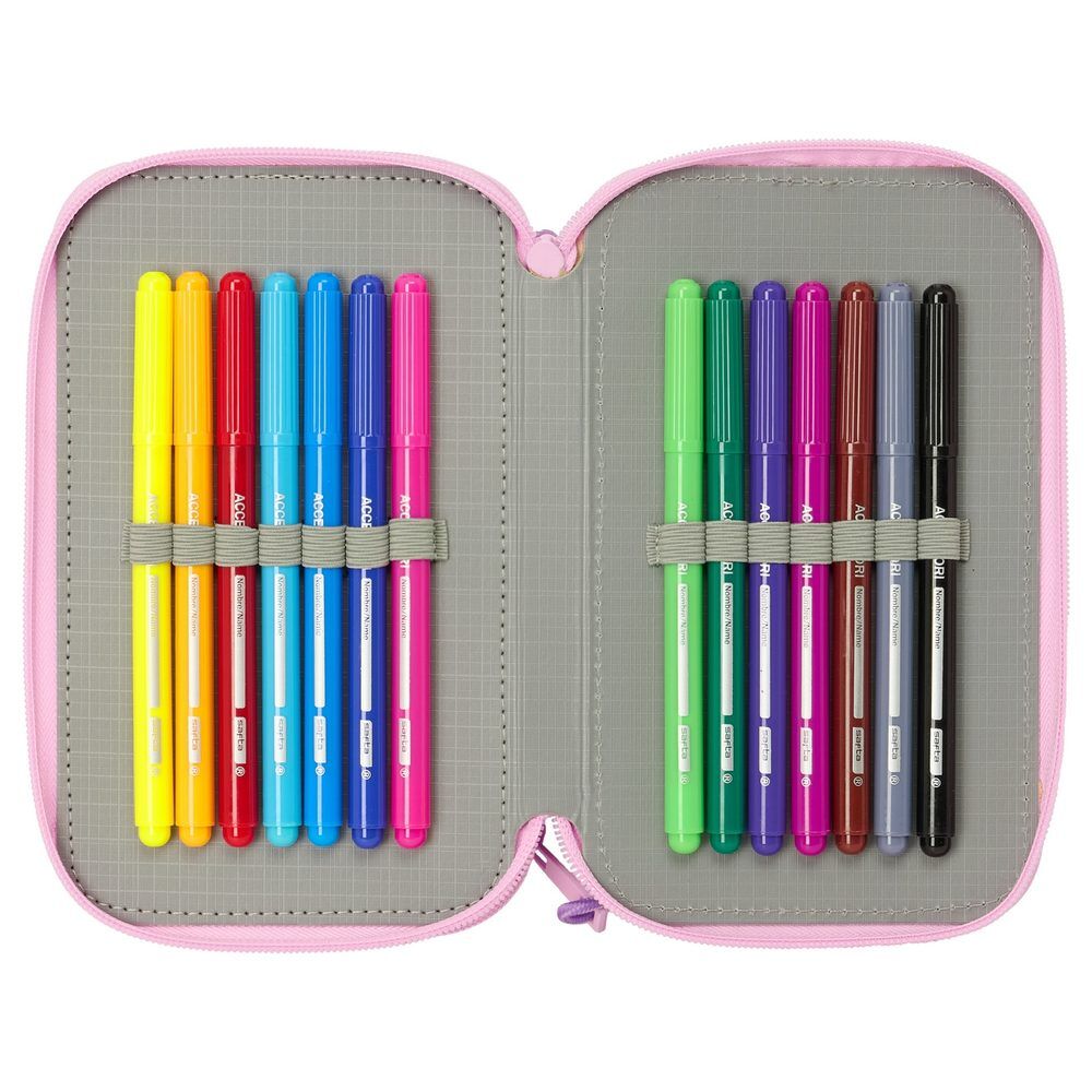 Plumier triple rosa y lila Kpop Demon Hunters con 37 piezas - 6