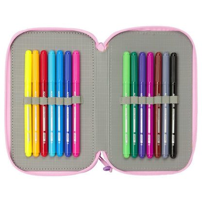 Plumier triple rosa y lila Kpop Demon Hunters con 37 piezas - 6