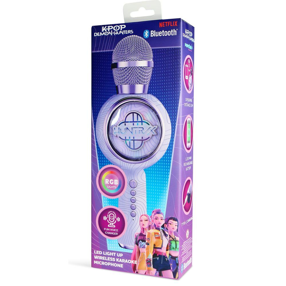 Micrófono karaoke inalámbrico KPop Demon Hunters morado con luces LED - 2