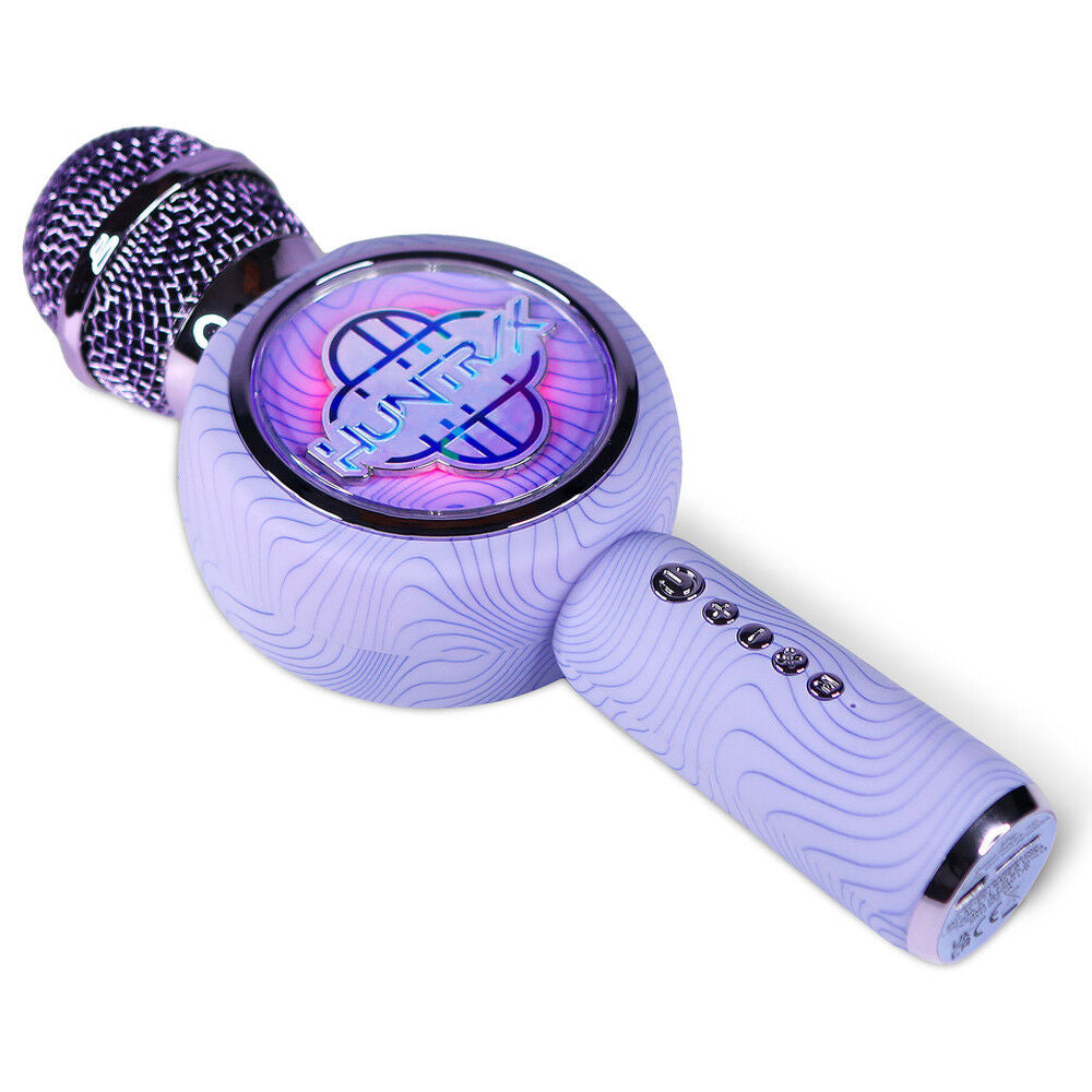 Micrófono karaoke inalámbrico KPop Demon Hunters morado con luces LED - 3