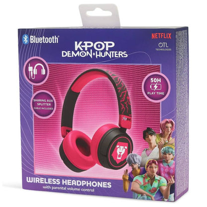 Auriculares infantiles Saja Boys KPop Demon Hunters en negro y rosa - 4
