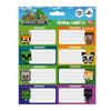 Pack de 16 etiquetas escolares Minecraft Chibi con personajes y criaturas
