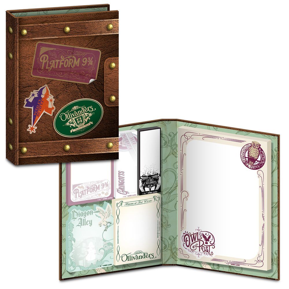 Carpeta de notas adhesivas Harry Potter con diseño de baúl