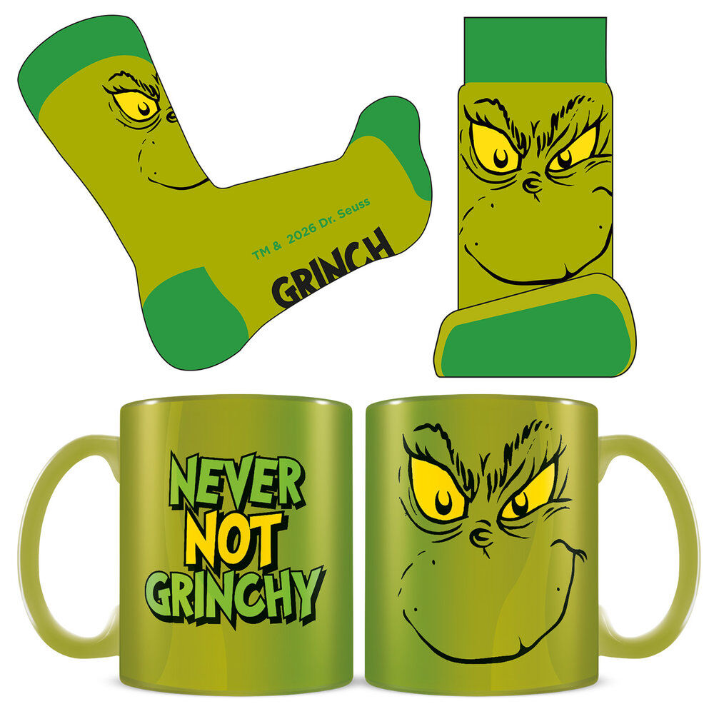 Set The Grinch con taza verde y calcetines a juego
