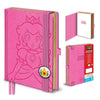 Cuaderno A5 rosa de Princess Peach de Super Mario con cierre elástico