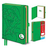 Cuaderno A5 verde de Luigi Super Mario con relieve