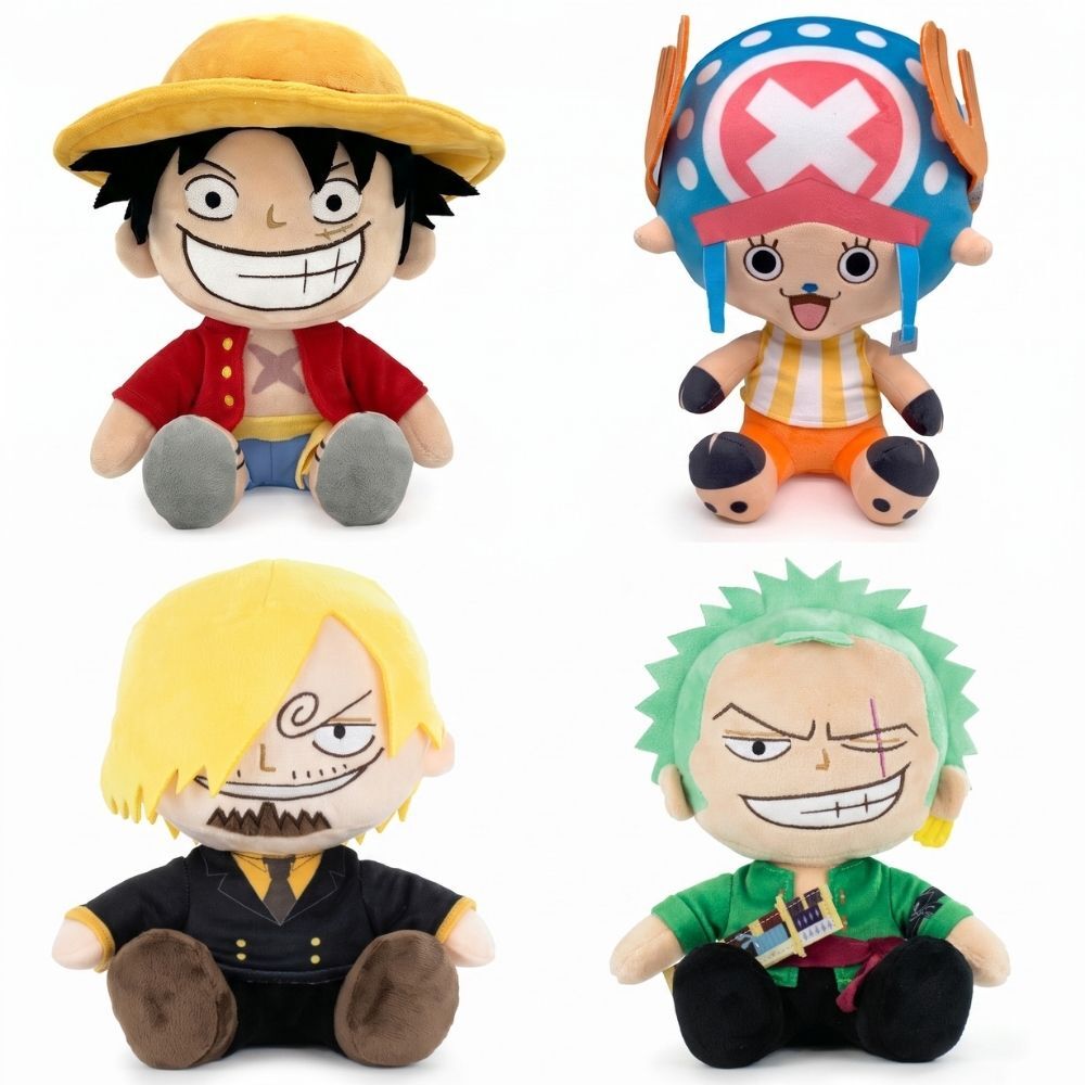 Peluches surtidos de One Piece de 27 cm con Luffy, Chopper, Sanji y Zoro