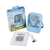 Ventilador de escritorio Bluey azul claro con cable USB y embalaje